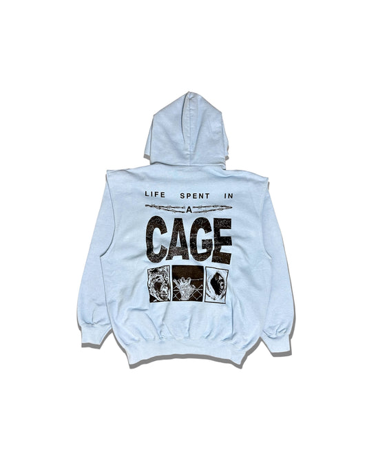 LIFE IN A CAGE HOODIE - BLUE - PRE-ORDER